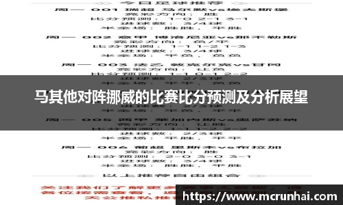 马其他对阵挪威的比赛比分预测及分析展望
